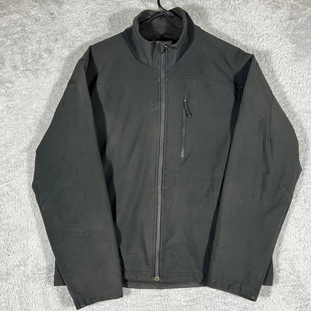 Kirkland Signature Softshell Jacket Mens L Black Fleece Lined Full Zip 956270